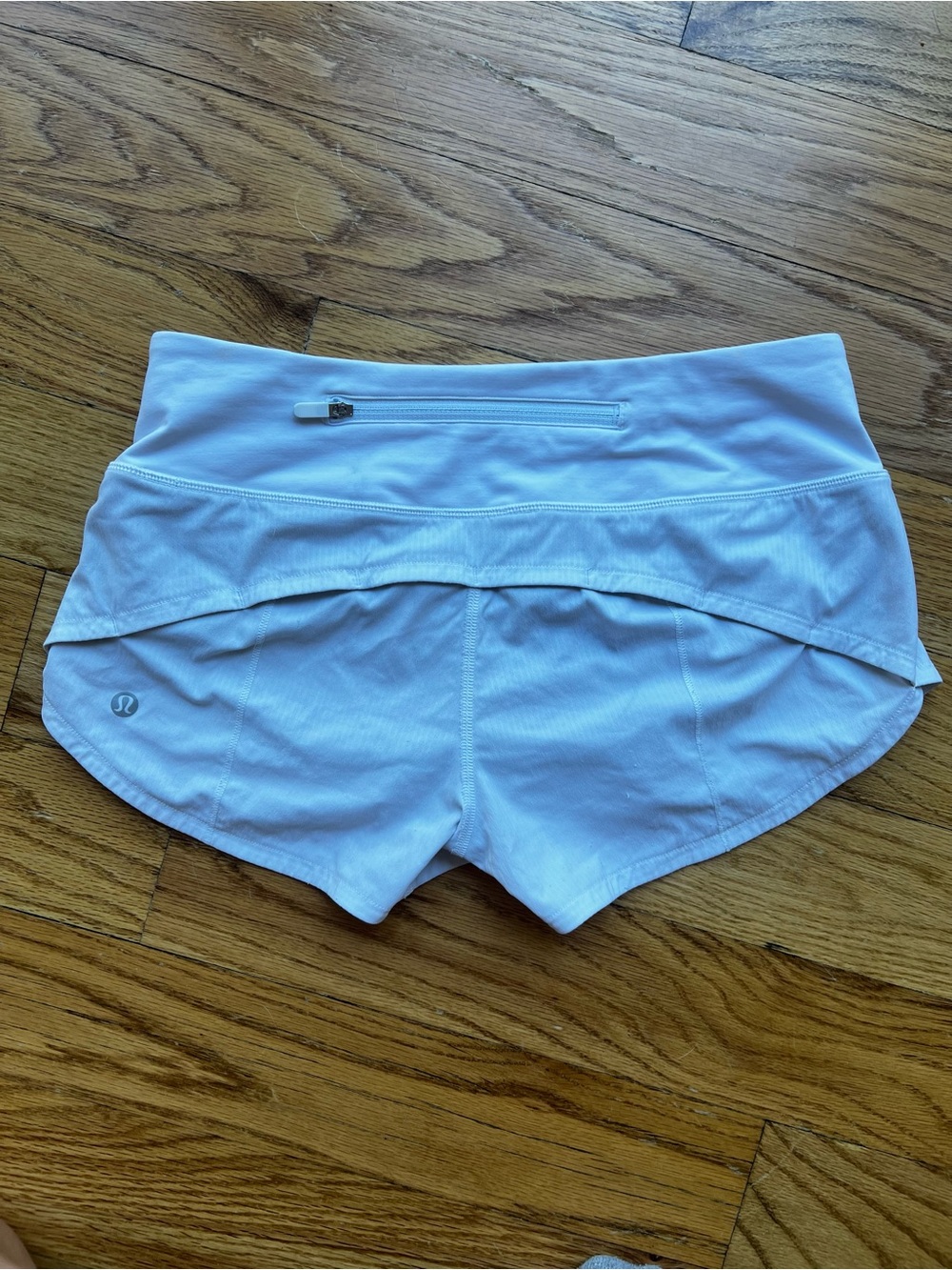 lululemon athletica White Women's Athletic Running Shorts with Back Zip